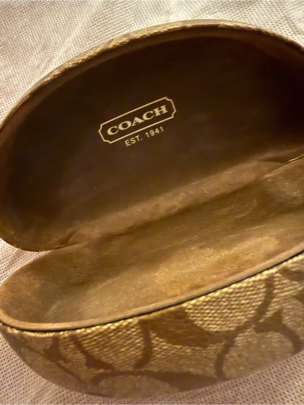 Vintage Coach Brown, Gold, Tortoise Shell Sunglasses and case